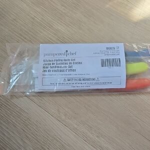 Pampered Chef Paring Knife Set - Blue, Yellow, Orange